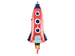 Balon foliowy Rakieta czerwony 44 x 115 cm