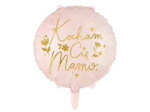 Balon foliowy Kocham Cię Mamo różowy 45 cm