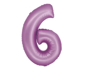 Balon foliowy Smart Cyfra 6 matowy lawendowy 76 cm