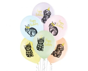 Balony lateksowe Birthday Pets 29 cm 6 szt.