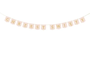Baner Chrzest Święty jasnoróżowy 2 m