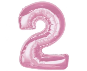 Balon foliowy Smart, cyfra 2, j. różowa, 92 cm