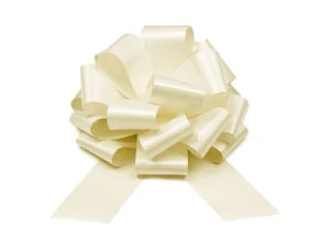 Kokarda dekoracyjna DIY złamana biel 30 cm