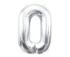 Balon foliowy Cyfra 0 srebrny 85 cm