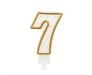 Świeczka Cyfra 7 kontur złota