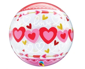 Balon Bubble Serce przezroczysty 51 cm Qualatex