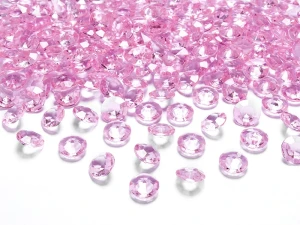 Konfetti diamentowe jasnoróżowe 12 mm 100 szt.