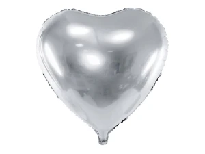 Balon foliowy Serce srebrny 61 cm