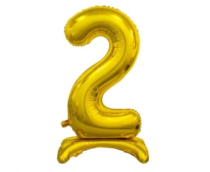 Balon foliowy Cyfra stojąca 2 złoty 74 cm