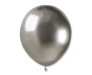 Balon lateksowy Shiny srebrny 13 cm