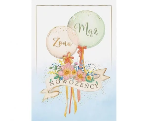  Kartka okolicznościowa Ślubne Balony, 1 szt.