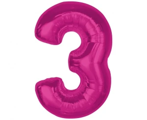 Balon foliowy Smart Cyfra 3 fuksja 92 cm
