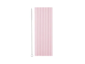 Słomki plastikowe różowe 23 cm 12 szt.
