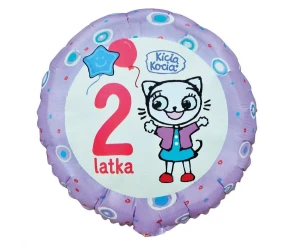 Balon foliowy 2 urodziny Happy 2 Birthday Kicia Kocia 45 cm