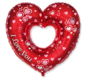 Balon foliowy Walentynki Serce otwarte czerwony 51 cm