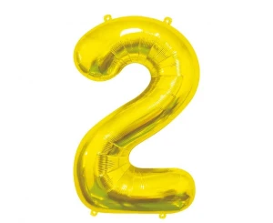 Balon foliowy Cyfra 2 złoty 85 cm