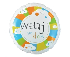 Balon foliowy Powitanie dziecka Witaj w domu 45 cm| dekoracje na powitanie dziecka