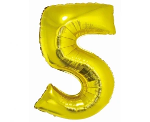 Balon foliowy Smart Cyfra 5 złoty 76 cm