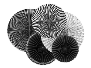 Rozety dekoracyjne Black & White 5 szt.