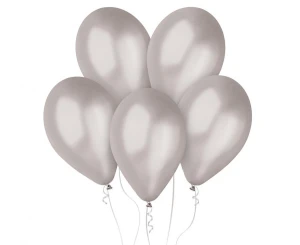Balon lateksowy metaliczny srebrny 30 cm