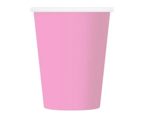 Kubeczki papierowe jednokolorowe różowe 250 ml 6 szt.