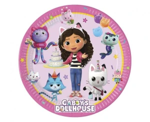 Talerzyki papierowe Gabbys Dollhouse 20 cm 8 szt.
