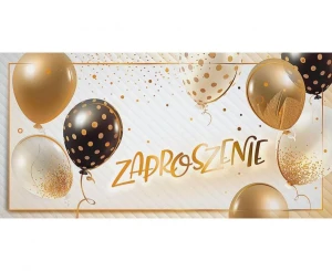 Zaproszenie ogólne Balony 17 x 8,5 cm 10 szt.