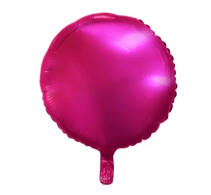 Balon foliowy okrągły ciemnoróżowy 45 cm