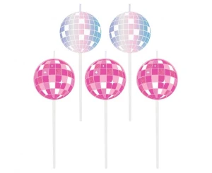 Świeczki Pikery Disco dwustronne 2 cm 5 szt.