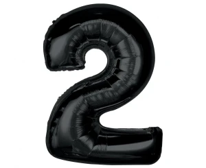 Balon foliowy Smart, cyfra 2, czarna, 92 cm
