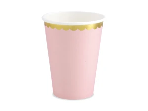 Kubeczki papierowe jasnoróżowe 220 ml 6 szt.