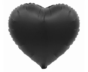 Balon foliowy Serce matowy czarny 45 cm