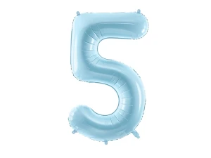 Balon foliowy Cyfra 5 jasnoniebieski 86 cm