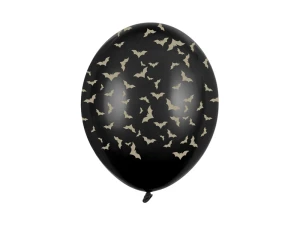 Balony lateksowe Halloween Nietoperze Pastel czarne 30 cm 6 szt.