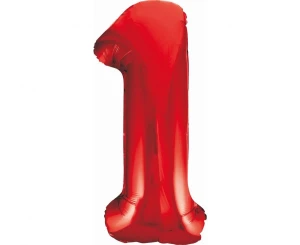 Balon foliowy Cyfra 1 czerwony 85 cm