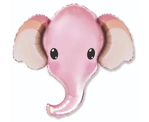 Balon foliowy Słonik różowy 60 cm | dekoracje na przyjęcie gender reveal