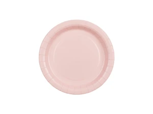 Talerzyki papierowe jasny różowe 18 cm 6 szt.