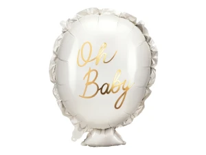 Balon foliowy Baby Shower Oh Baby kremowy 53 x 69 cm