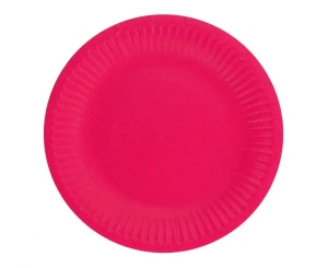 Talerzyki papierowe jednokolorowe magenta 18 cm 6 szt.