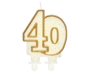 Świeczka Cyfra 40 kontur złota