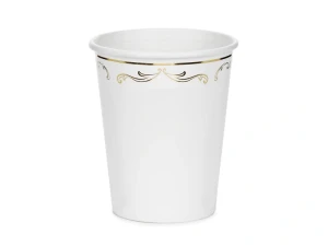 Kubeczki papierowe z ornamentem białe 220 ml 6 szt.