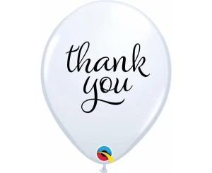 Balon QL 11" z nadr. Thank you, biały/