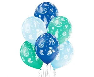 Balony lateksowe Baby Shower Baby Boy niebieskie 29 cm 6 szt. | dekoracje na przyjęcie gender reveal