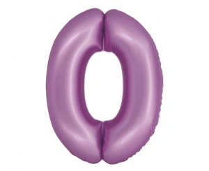 Balon foliowy Smart Cyfra 0 matowy lawendowy 76 cm