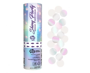 Konfetti pneumatyczne Shiny Party kółeczka foliowe opalizujące różowe 15 cm