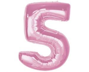 Balon foliowy Smart Cyfra 5 jasnoróżowy 92 cm
