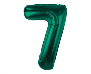 Balon foliowy Cyfra 7 butelkowa zieleń 85 cm