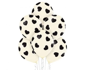 Balony lateksowe Vanilla Hearts waniliowe 29 cm 6 szt.