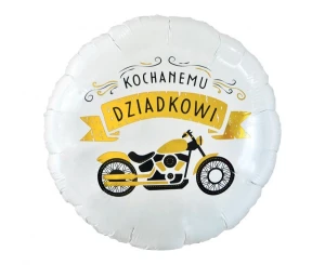 Balon foliowy Kochanemu Dziadkowi biały 45 cm