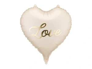 Balon foliowy Walentynki Serce Love kremowy 45 cm